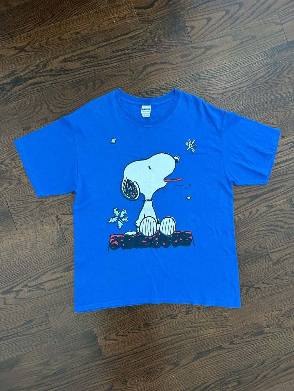 Gildan Snoopy Peanuts T-Shirt Size L Blue